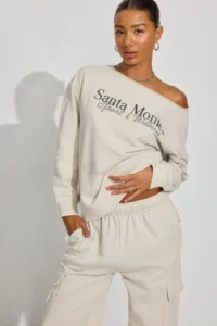 Soft Terry Off Shoulder Sweatshirt