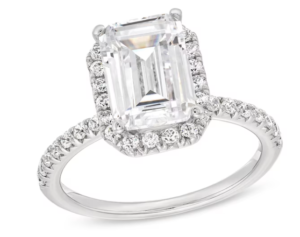 3-1/2 CT. T.W. Emerald-Cut Certified Lab-Created Diamond Frame Engagement Ring in 14K White Gold (F/VS2)