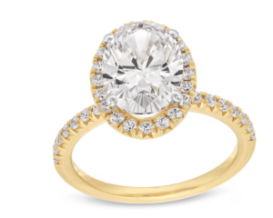 3-1/2 CT. T.W. Oval Certified Lab-Created Diamond Frame Engagement Ring in 14K Gold (F/VS2)