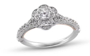 Collector’s Edition Enchanted Disney Sleeping Beauty 65th Anniversary Diamond Flower Engagement Ring in 14K White Gold