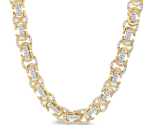 7-1/8 CT. T.W. Certified Lab-Created Diamond Mirrored "C" Link Necklace in 10K Gold (F/SI2) - 22"